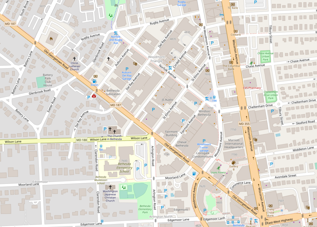 Map of downtown Bethesda